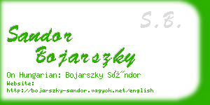 sandor bojarszky business card